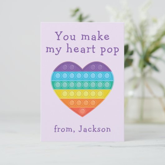 Pop fidget klaslokaal valentijn Agenda-notitiekaar Bedankkaart (Staand voorkant)