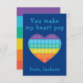 Pop fidget klaslokaal valentijn blauwe notitiekaar bedankkaart (Voorkant / Achterkant)