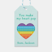 Pop fidget klaslokaal valentijn regenboog cadeaulabel (Voorkant)