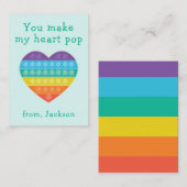 Pop fidget klaslokaal valentijn regenboog notitiekaartje (Voorkant / Achterkant)
