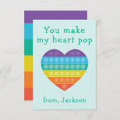 Pop fidget klaslokaal valentijn regenboogbriefkaar bedankkaart (Voorkant / Achterkant)