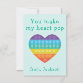 Pop fidget klaslokaal valentijn regenboogbriefkaar bedankkaart