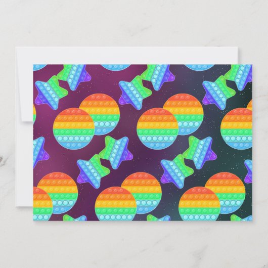 Pop Fidget Play Party boys Moon Stars Birthday Kaart (Achterkant)