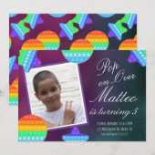 Pop Fidget Play Party boys Moon Stars Birthday Kaart (Voorkant / Achterkant)