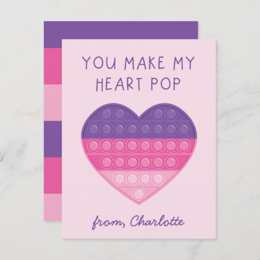 Pop fidget valentijn kaart (Voorkant / Achterkant)