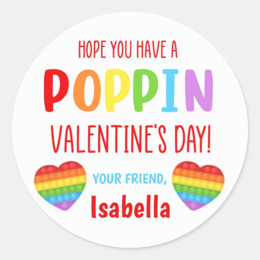 Pop Fidget Valetine's Day Favor Stickers (Voorkant)