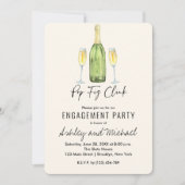 Pop Fiz Champagne Engagement Party Kaart (Voorkant)