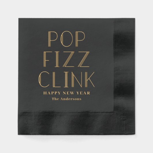 Pop Fizz Click Holiday Party Folie gestempeld serv Folie Servetten (Voorkant)