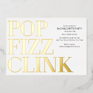 Pop Fizz Clink Bachelorette Party Folie Uitnodigen Folie Uitnodiging