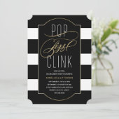 Pop Fizz Clink Bachelorette Party Uitnodiging (Staand voorkant)