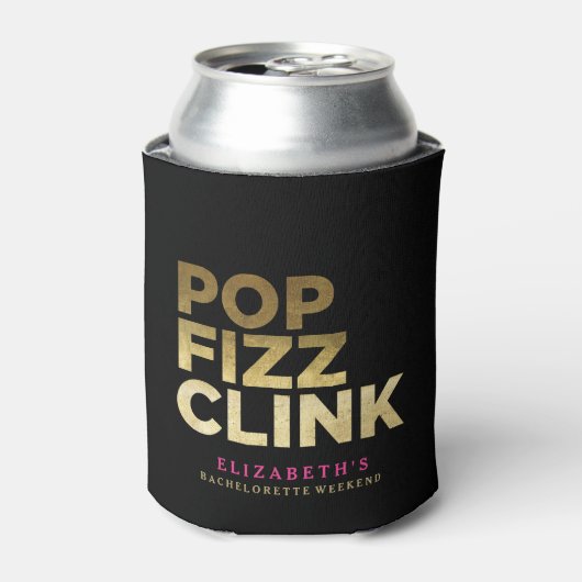 POP FIZZ CLINK BACHERLOTTE PARTY BLIKJESKOELER (Blikje Voorkant)