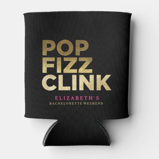 POP FIZZ CLINK BACHERLOTTE PARTY BLIKJESKOELER (Voorkant)