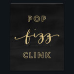 Pop Fizz Clink Black en Gold Art afdrukken Foto Afdruk<br><div class="desc">Kunstse prints zijn de perfecte decoratie om je kantoor ruimte, thuis of toekomstige gebeurtenis te kleden. Dit zwarte en faux goudglitter-ontwerp is voorzien van de woorden "Pop Fizz Clink". Het is een modern en stijlvol gevoel dat perfect te zien is op een cocktailparty, een vrijgezellenfeest of zelfs een nieuwjaarfeest! Geef...</div>