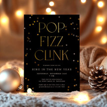 Pop Fizz Clink Black Gold Nieuwjaarsfeest