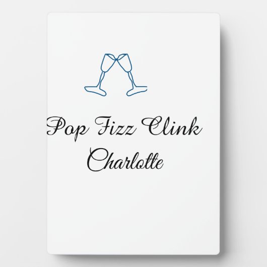 Pop fizz clink blue champagne bottle new year fotoplaat (voorkant)