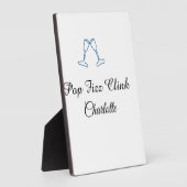 Pop fizz clink blue champagne bottle new year fotoplaat (Zijkant)