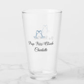 Pop fizz clink blue champagne bottle new year glas (Achterkant)