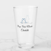 Pop fizz clink blue champagne bottle new year glas (Voorkant)