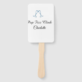 Pop fizz clink blue champagne bottle new year handwaaier