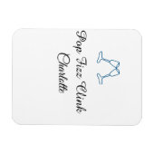 Pop fizz clink blue champagne bottle new year magneet (Horizontaal)