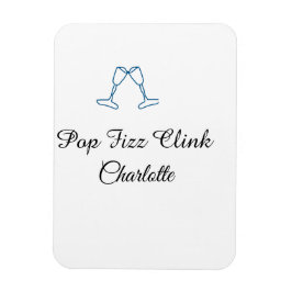 Pop fizz clink blue champagne bottle new year magneet