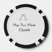 Pop fizz clink blue champagne bottle new year poker chips (Achterkant)