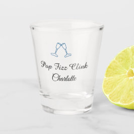 Pop fizz clink blue champagne bottle new year shot glas
