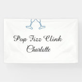 Pop fizz clink blue champagne bottle new year spandoek (Horizontaal)