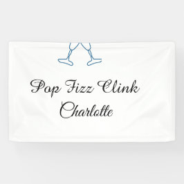 Pop fizz clink blue champagne bottle new year spandoek