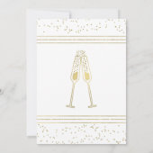 Pop Fizz Clink Bridal Shower Invitation, Faux Gold Kaart (Achterkant)
