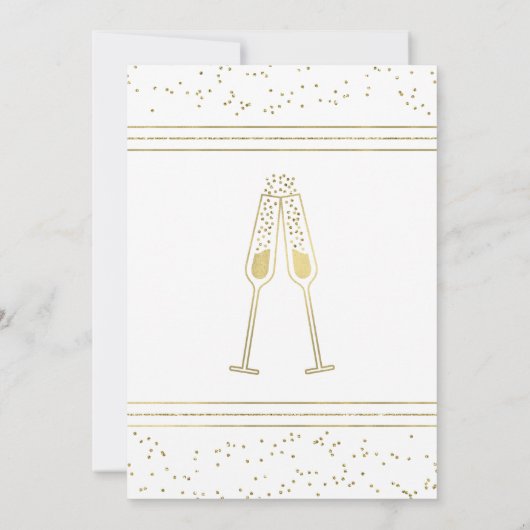 Pop Fizz Clink Bridal Shower Invitation, Faux Gold Kaart (Achterkant)