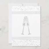 Pop Fizz Clink Bridal Shower Invitation, Silver Kaart (Achterkant)