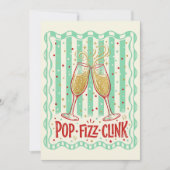 Pop Fizz Clink Bruiloftsfeest Kaart (Voorkant)