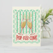 Pop Fizz Clink Bruiloftsfeest Kaart (Staand voorkant)
