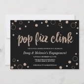 Pop Fizz Clink Champagne Bubbels Feest Kaart (Voorkant)