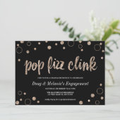 Pop Fizz Clink Champagne Bubbels Feest Kaart (Staand voorkant)