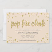 Pop Fizz Clink Champagne Bubbles | Partijuitnodigi Kaart (Voorkant)