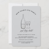 Pop Fizz Clink Champagne Cheers Nieuwjaar Kaart (Voorkant)