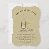 Pop Fizz Clink Champagne Cheers Nieuwjaar Kaart (Voorkant)