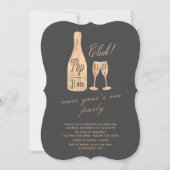 Pop Fizz Clink Champagne Chic nieuwjaarsfeest Kaart (Voorkant)