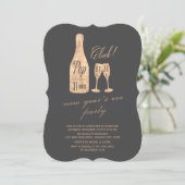 Pop Fizz Clink Champagne Chic nieuwjaarsfeest Kaart (Staand voorkant)