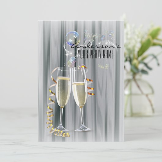 Pop Fizz Clink Champagne Kaart (Staand voorkant)