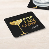 Pop Fizz Clink Champagne Onderzetters (Schuin)