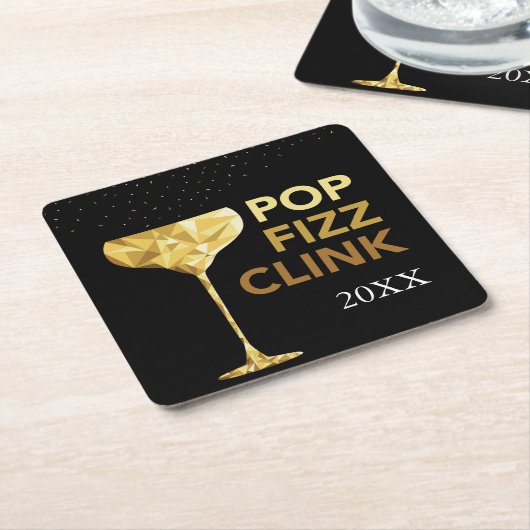 Pop Fizz Clink Champagne Onderzetters (Schuin)