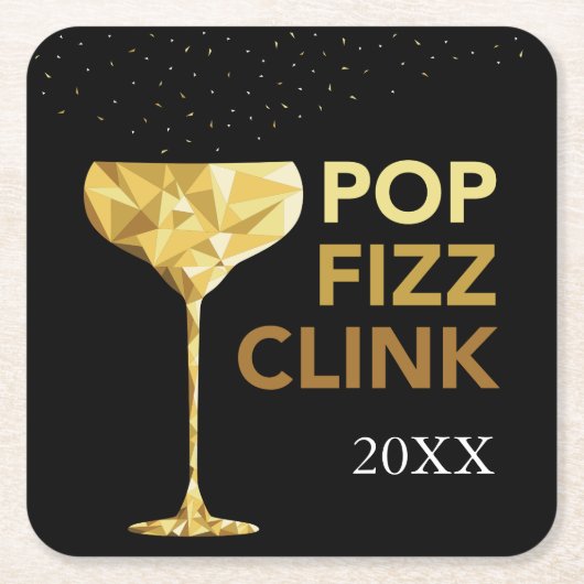 Pop Fizz Clink Champagne Onderzetters (Voorkant)
