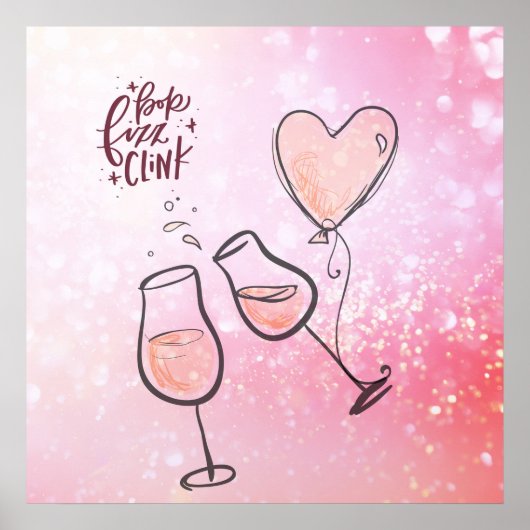 Pop Fizz Clink Champagne Wine Celebration Poster (Voorkant)