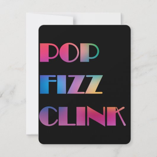 Pop Fizz Clink Cocktails uitnodiging (Voorkant)