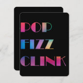 Pop Fizz Clink Cocktails uitnodiging (Voorkant / Achterkant)