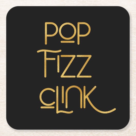 Pop Fizz Clink Elegante Typografie Kartonnen Onderzetters (Voorkant)