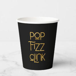 Pop Fizz Clink Elegante Typografie Papieren Bekers